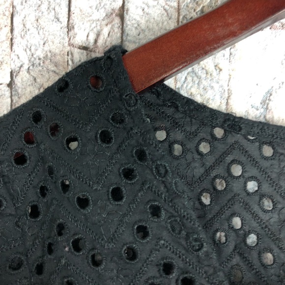 Halogen Black Eyelet Bell Sleeve Top - Picture 4 of 4